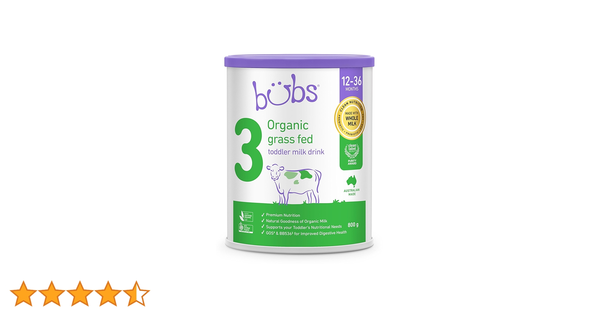 ミルク bubs organic 3 800g Bubs（バブズ）オーガニック フォローアップミルク ステップ3（1